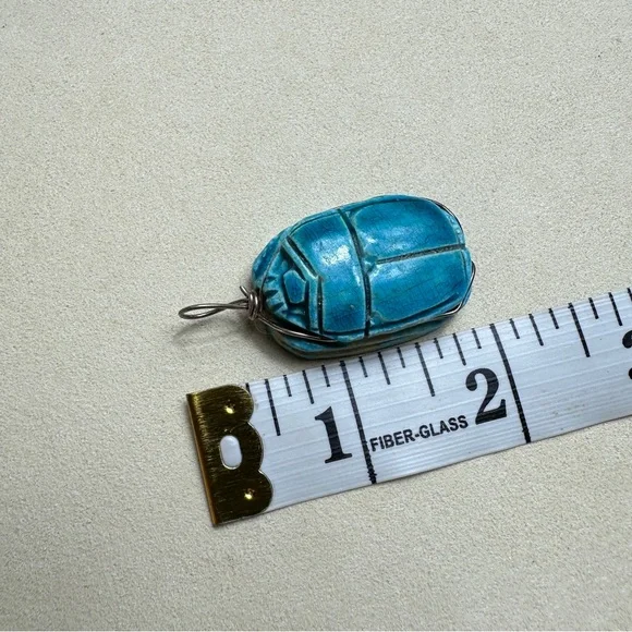 Ancient Egyptian Antique Scarab Wire Pendant for Necklace Amulet Egyptol… - Picture 4 of 8